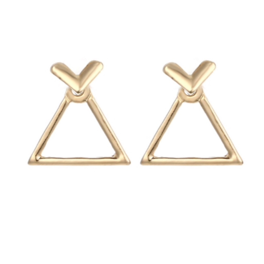 Dainty Geometric Peekaboo Earrings - Picture 10 of 11
